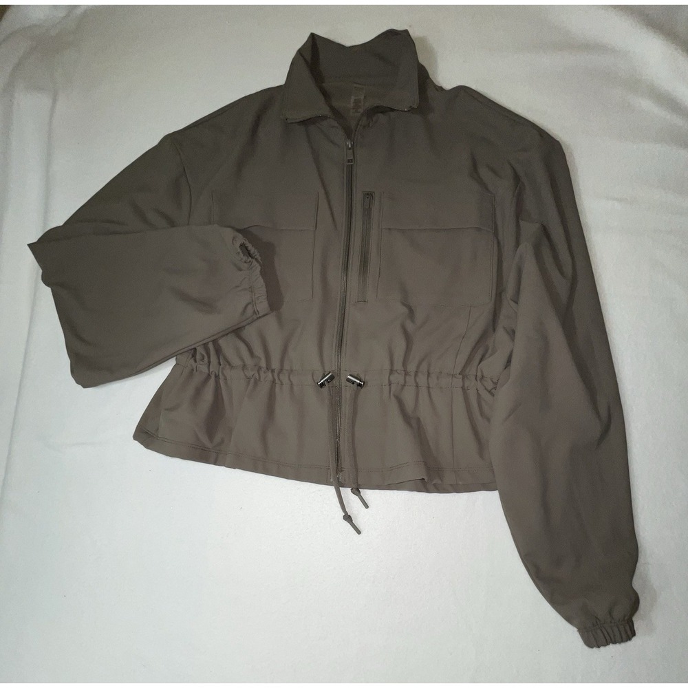 Beyond Yoga On the Move Windbreaker Women XS Brown Excellent Cinched‎ Zip Jacket